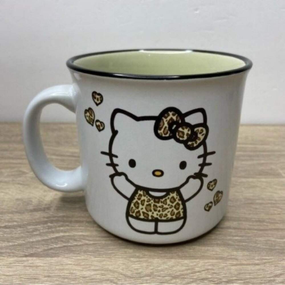 Hello Kitty White Hello Kitty Leopard Print Dress Mug NEW